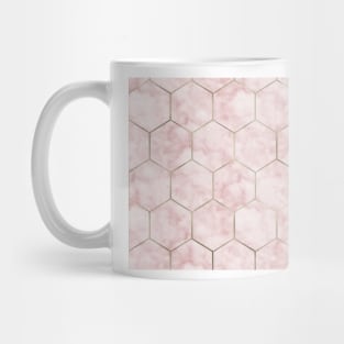 Cloudy pink marble hexagons Mug